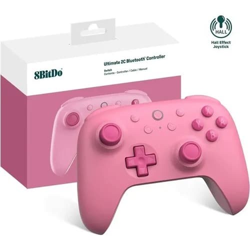 Controle 8bitdo Ultimate 2c Bluetooth P/ Switch 1&2 cor rosa