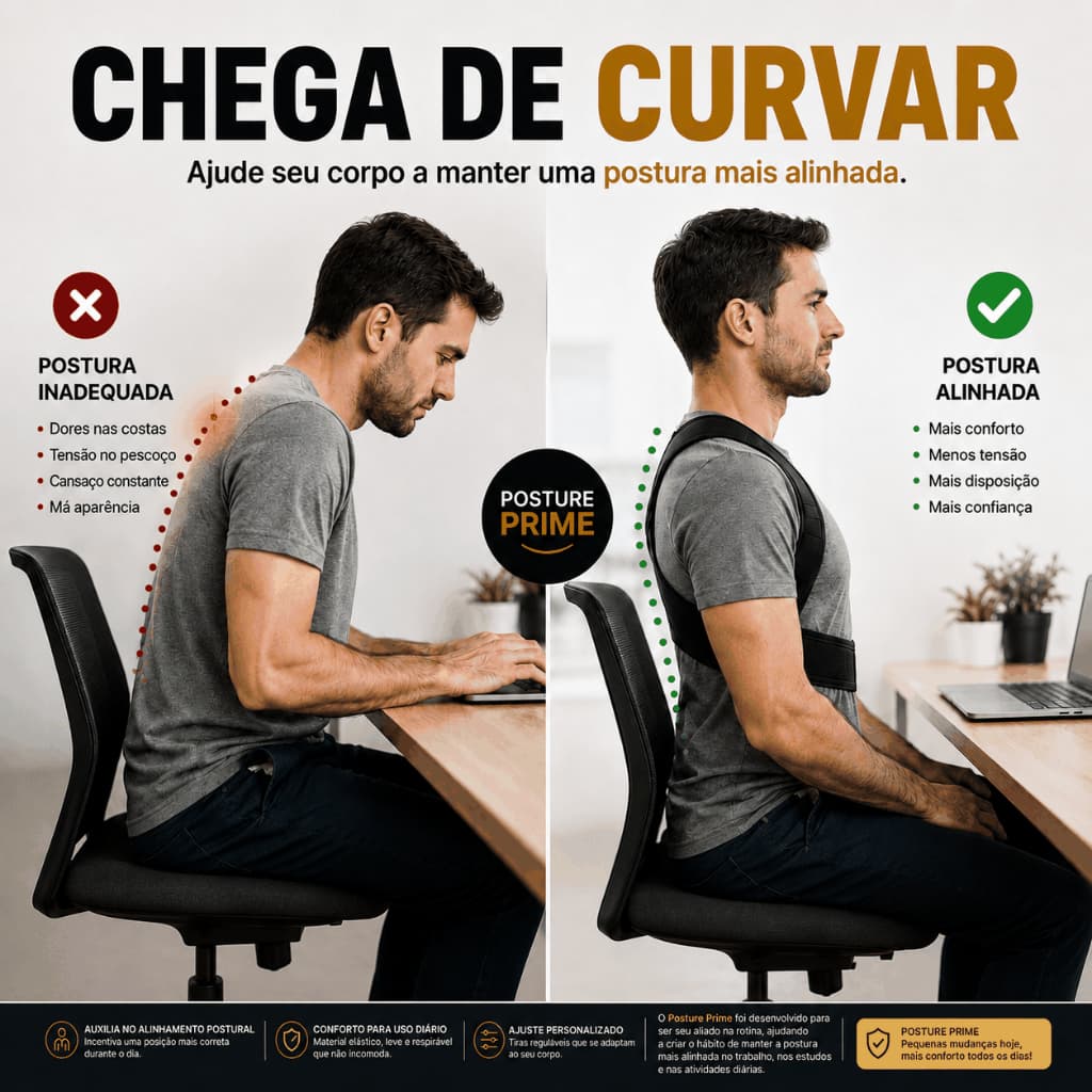 Cinta Postural Ajustável Elástica Unissex Corretor de Postura Confortável/b-max