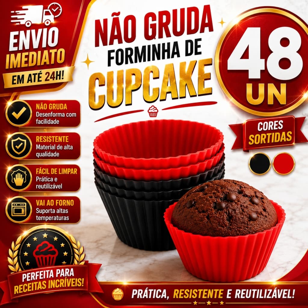 Kit de Forminhas/Forma para Cupcake De Silicone Mini Muffin Bolinho Assadeira Utensílios Formas