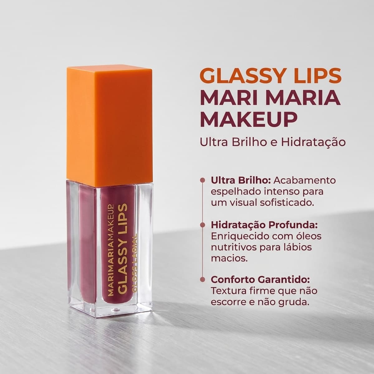 Gloss Lip Oil Mari Maria Cor Jello 4ml Brilho Espelhado Hidratante com Acabamento Glassy e Textura