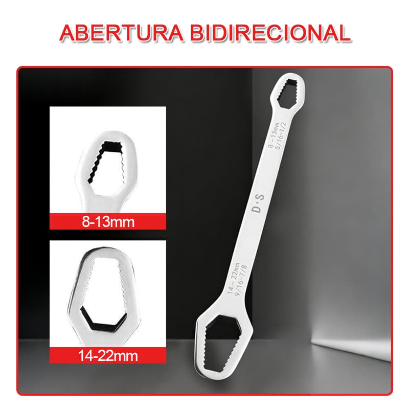 Chave Boca Fixa Aço Universal 8 A 22mm Cabeça Dupla Torx