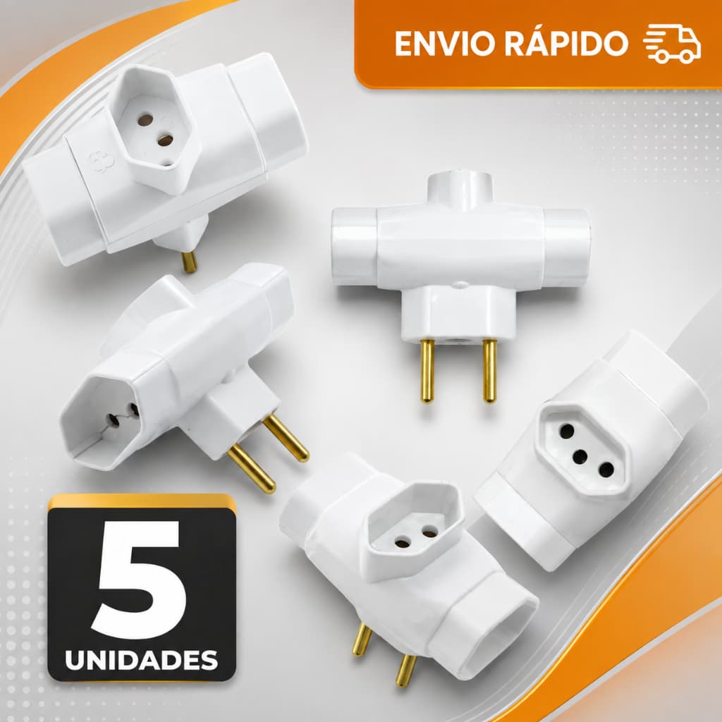 Adaptador Tripolar DNA 10A-20A Novo Padrão de Tomada.