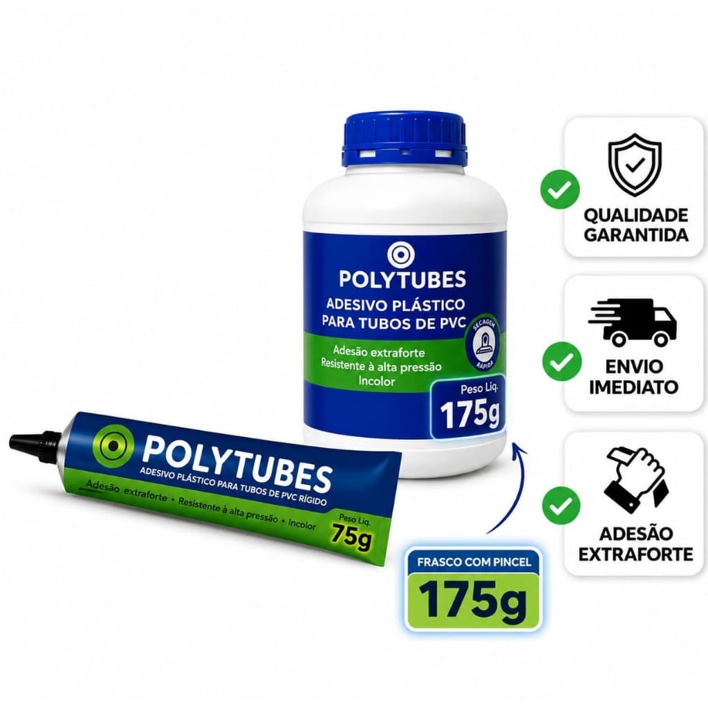 Cola cano "75g" Cola Pvc Polytubes Original - Alta Resistência - Envio rápido