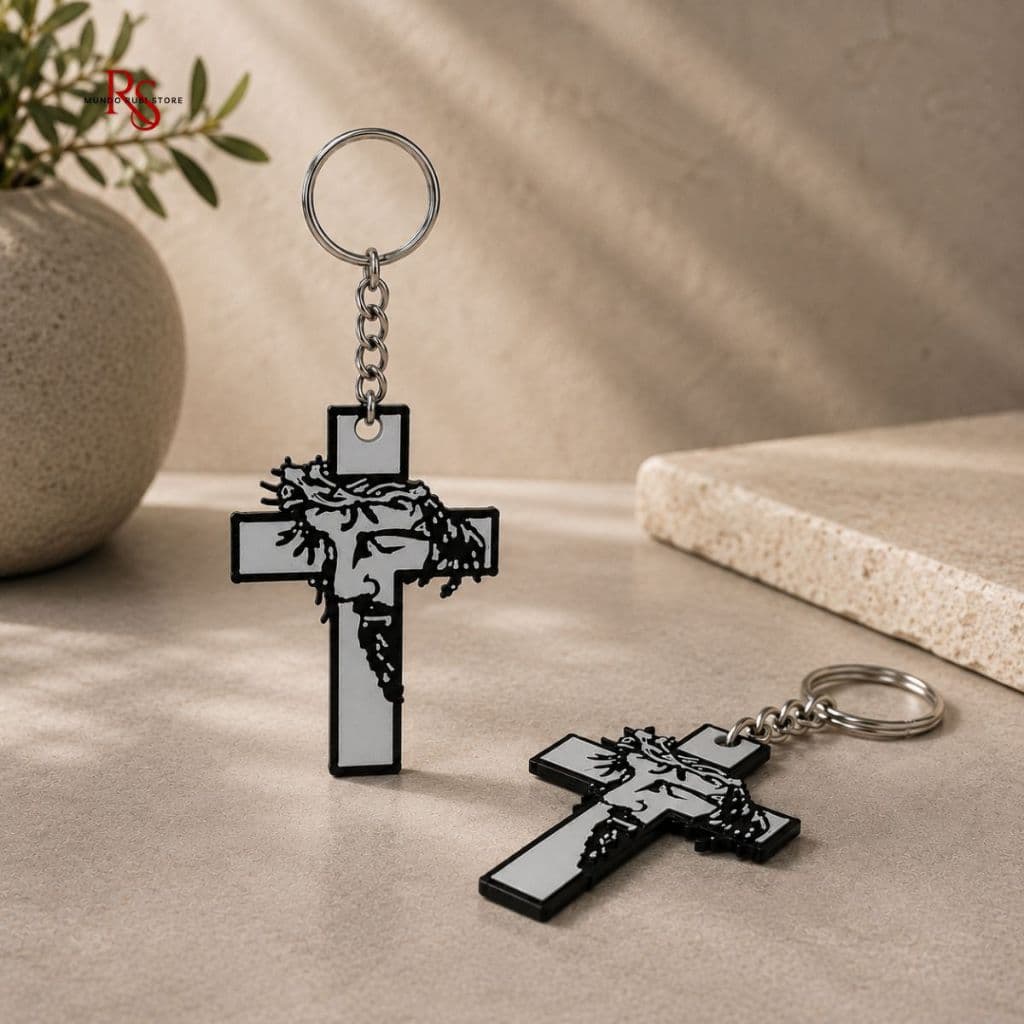 2 Chaveiro Cruz com Jesus Proteção Presente Religioso Envio Imediato