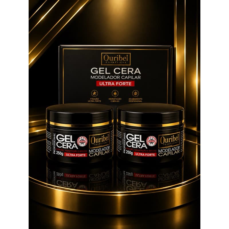 Kit 2 Gel Modelador Capilar Cera Ouribel Fixação Ultra Forte Fixação Intensa Longa Duração