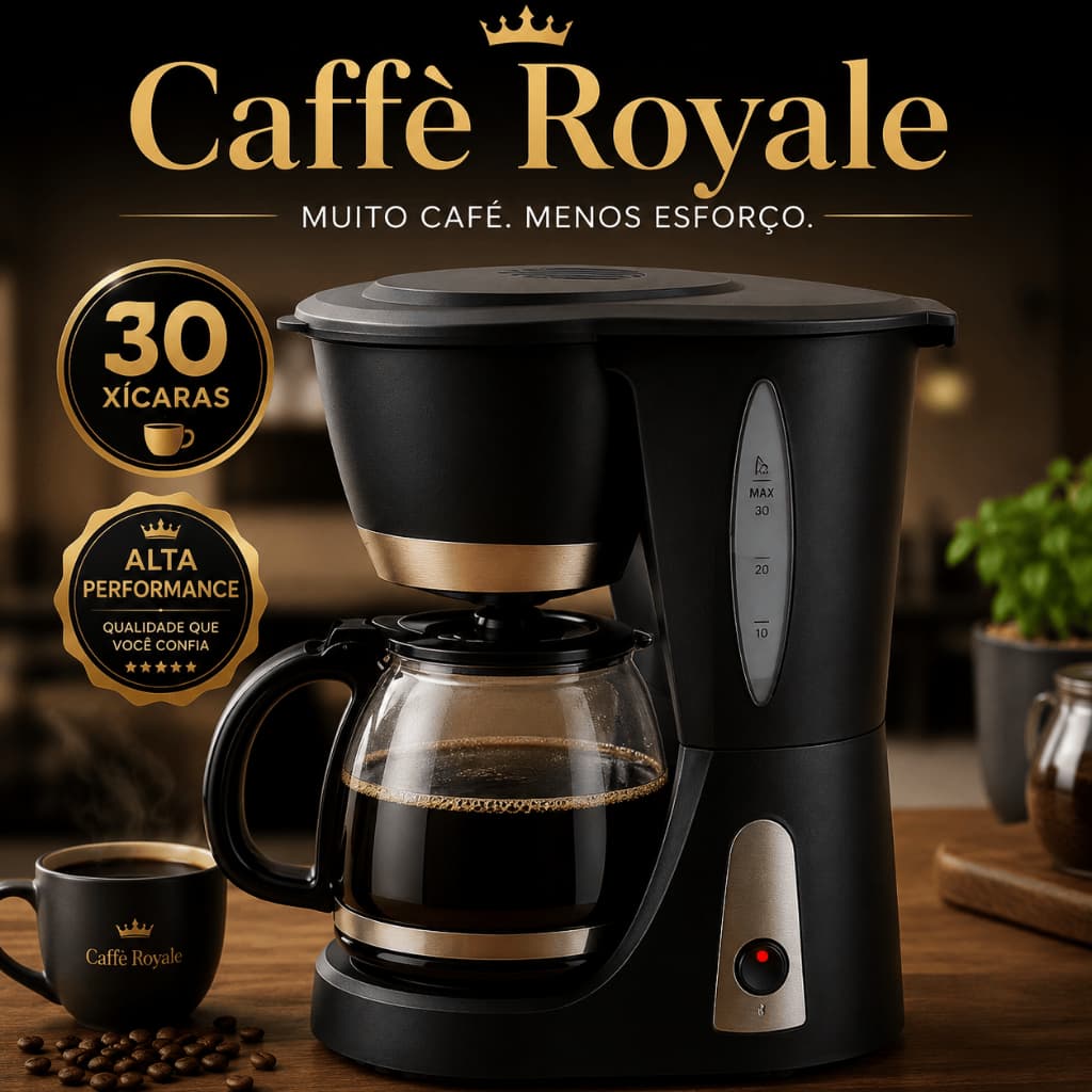 Cafeteira Elétrica  Caffè Royale 30 Xícaras 127V Preta Alta Performance Automática