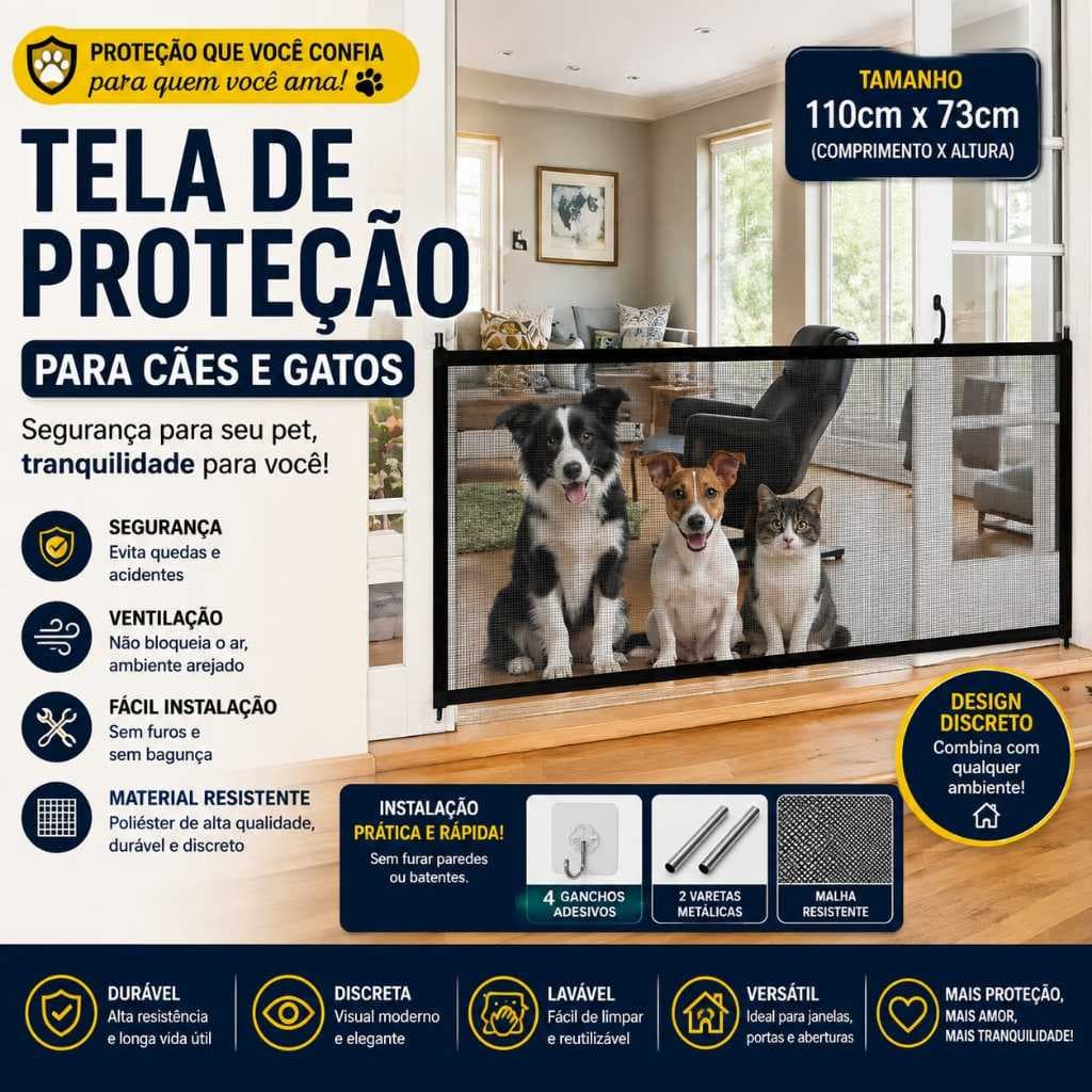 Rede Proteção Cães Gatos Tela Portão Escada Cerca Divisória Pet Barreira Faixa Cinta