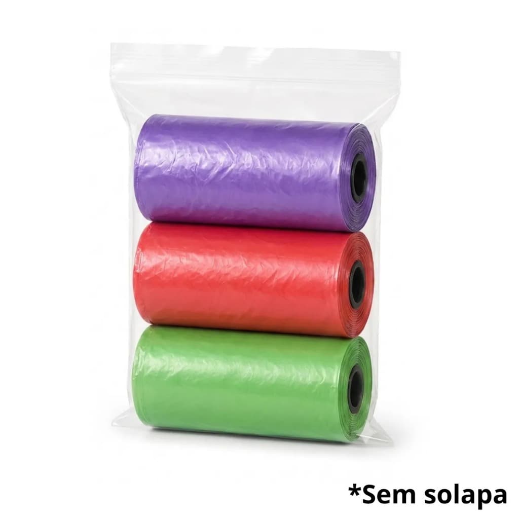 Kit Saquinhos Higiênicos Refil Cata Caca 3 rolos 45 saquinhos