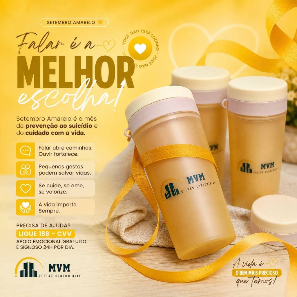 Copo Plástico 300 ml Personalizado Setembro Amarelo - Kit com 10 Unidades