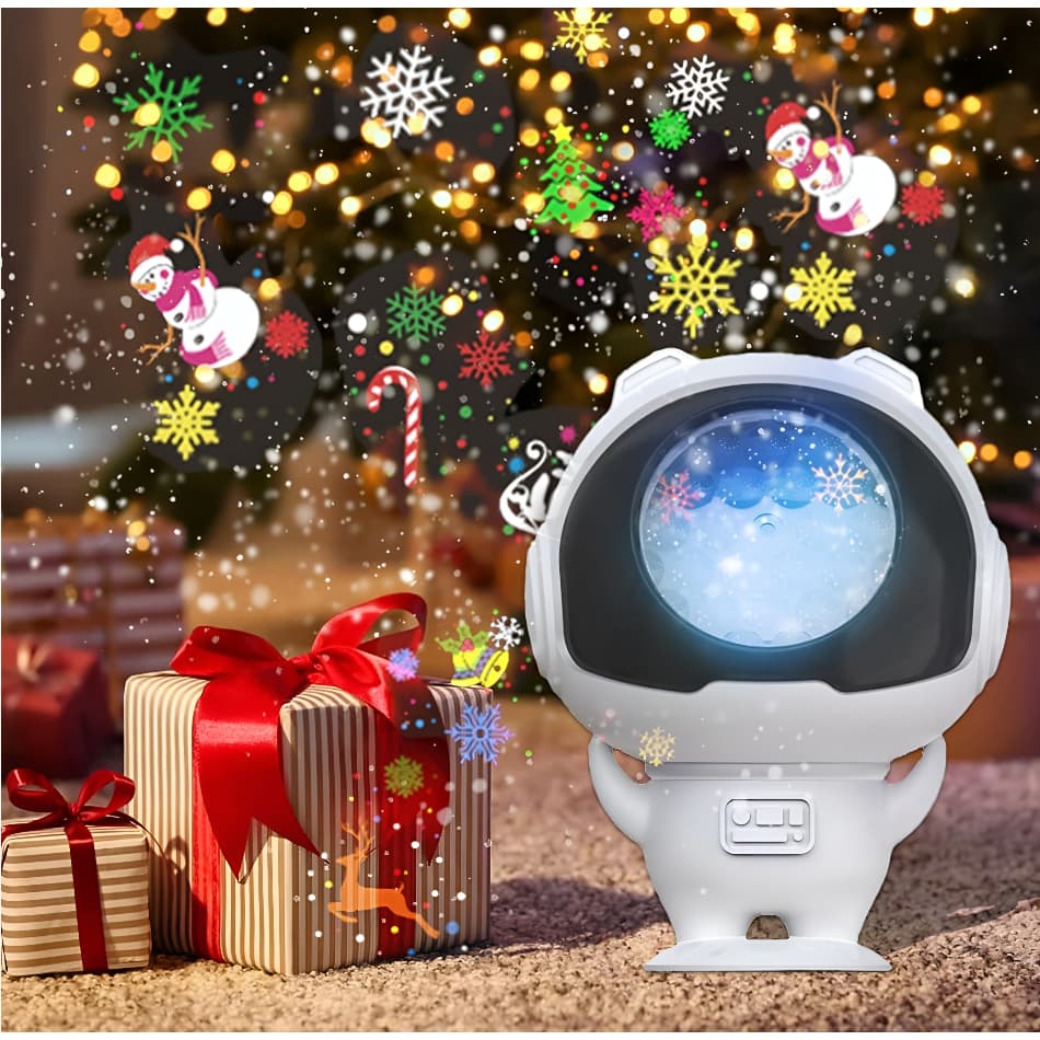 Luminaria Astronauta Projetor de Natal Holográfico Para Crianças Luzes Noturnas e Estrelas
