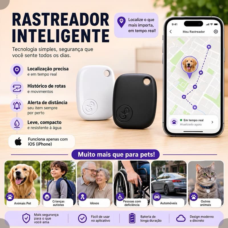 Rastreador Inteligente iOS Mini Localizador GPS Sem Limite de Distância Para iPhone Chaves Carteira Mochila
