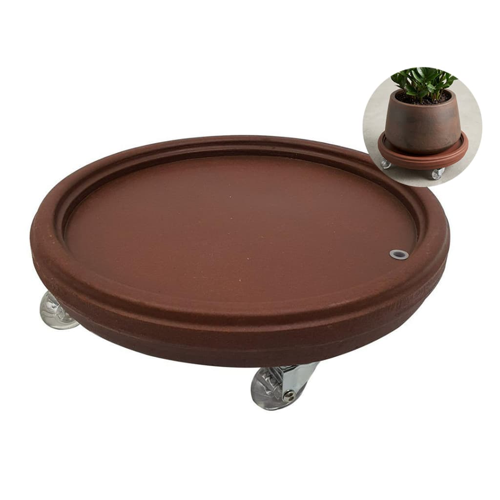 Suporte Prato Redondo 30cm para Vasos com Rodas Plantas