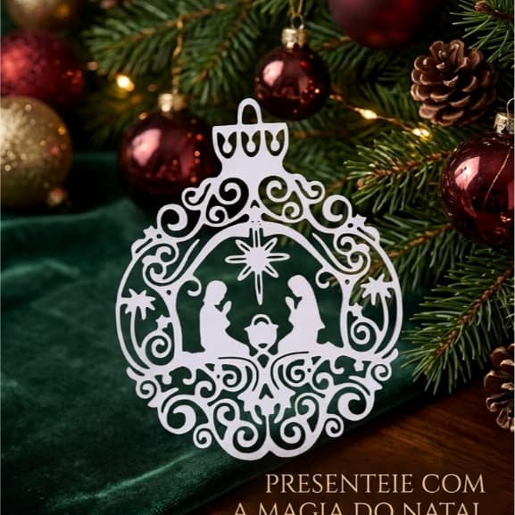 Presépio de Natal para Árvore Enfeite Natalino Decorativo Mini Presépio