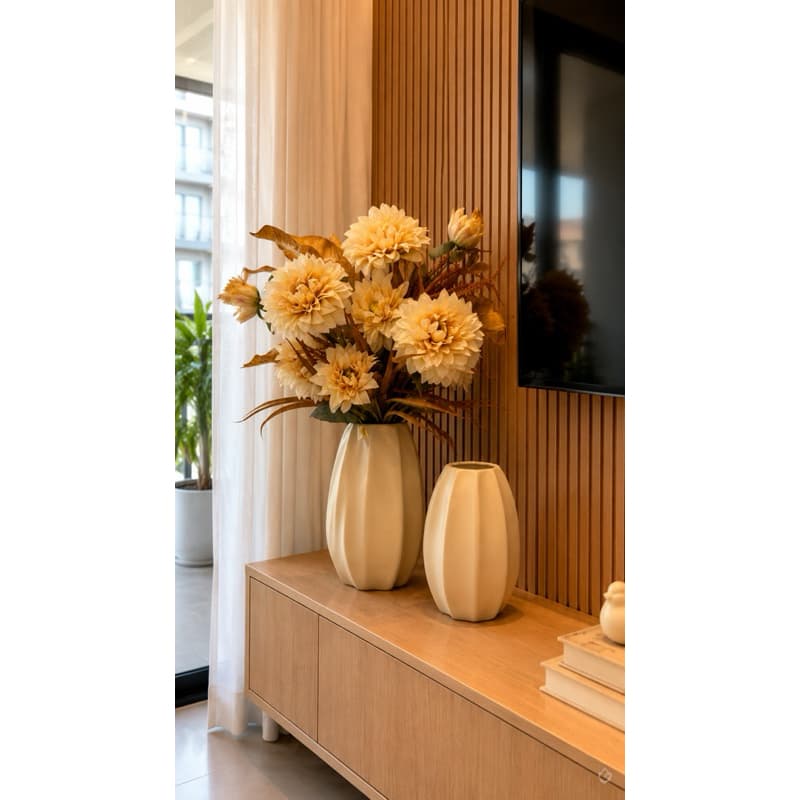 Vaso decorativo Offwhite elegante cerâmica Home decor