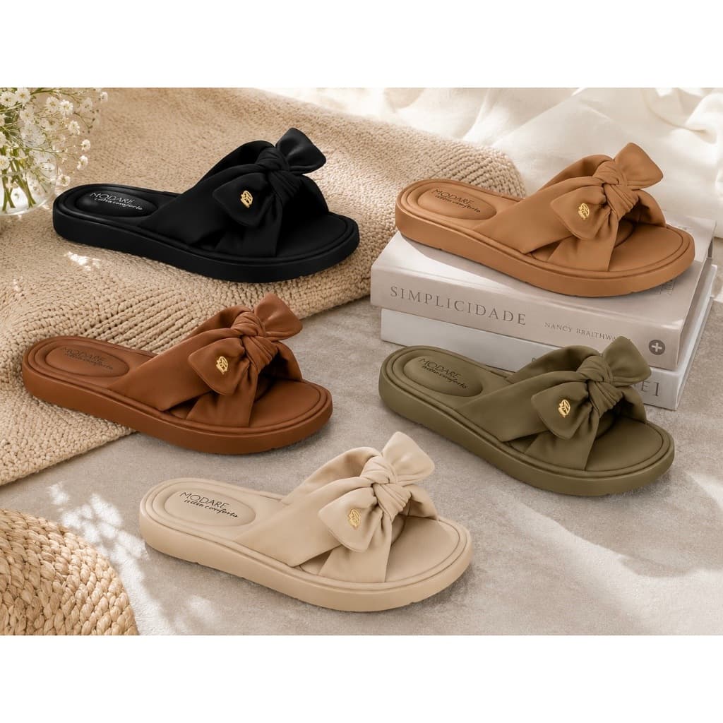 Chinelo Modare Feminino Slide Laço UltraConforto