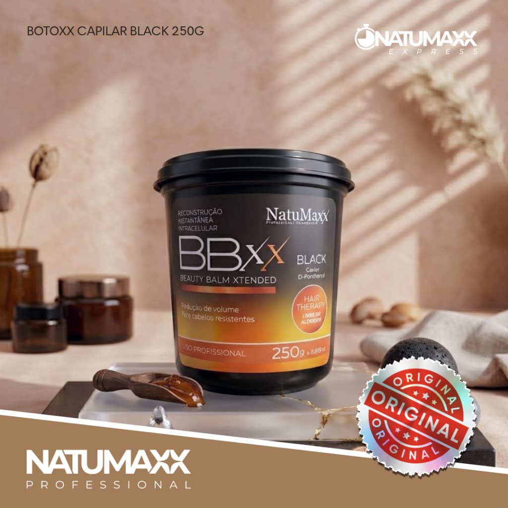 Botoxx Capilar Natumaxx BBXX Black 250g - Redução de Volume, Hidratação e Brilho