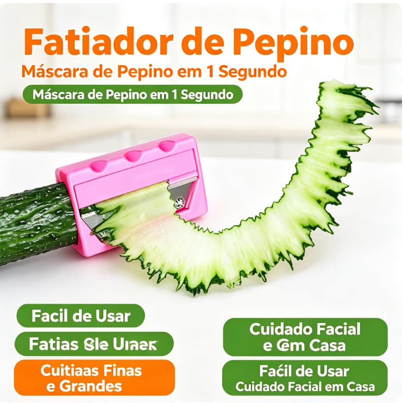 Descascador Espiral de Legumes e Pepino 2 em 1 – Faz Fitas Finas para Cozinha e Máscara Facial