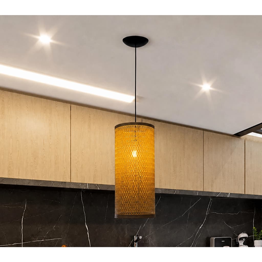 Pendente Teto Luxo Cúpula Tela Sintética Moderna E27 Bivolt Casa Cozinho Escritorio Estúdio Ambientes
