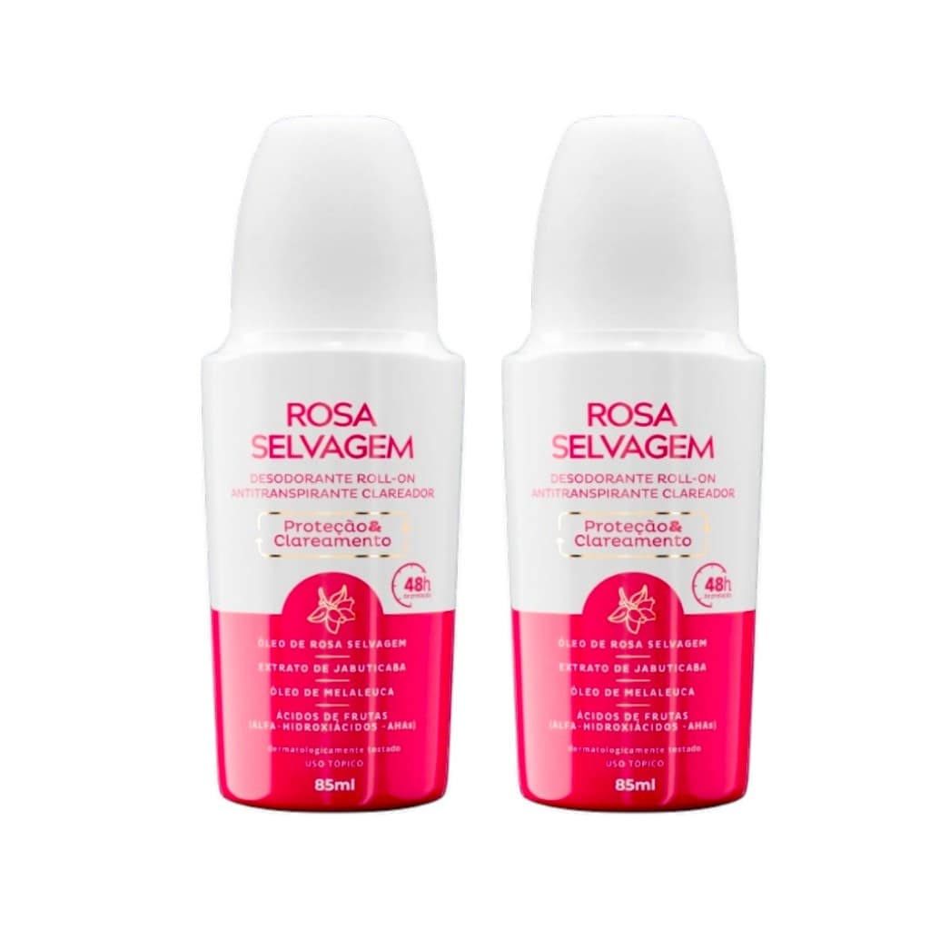 Kit Desodorante Rosa Selvagem Roll-on 85 ml – 2 unidades