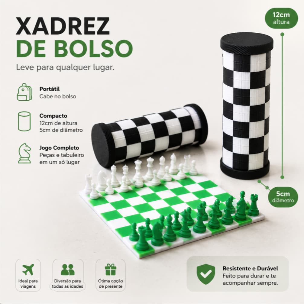 Jogo de Xadrez Portátil Dobrável Mini Xadrez de Bolso Viagem Compacto