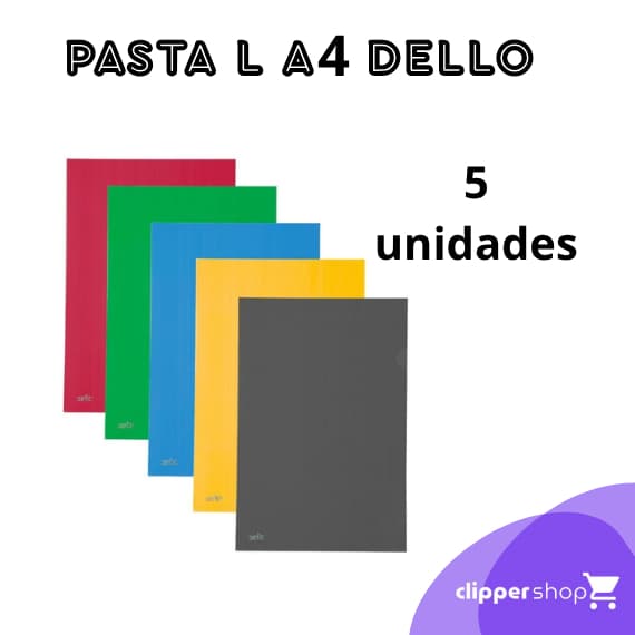 PASTA L A4 OFICIO DELLO KIT 5 PASTAS SORTIDAS
