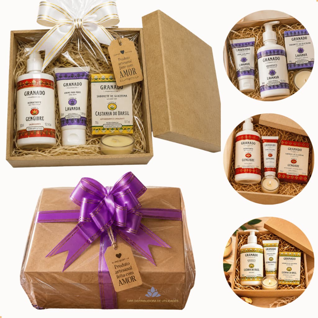 Presente Spa Granado Castanha Lavanda Gengibre Na Caixa Skincare
