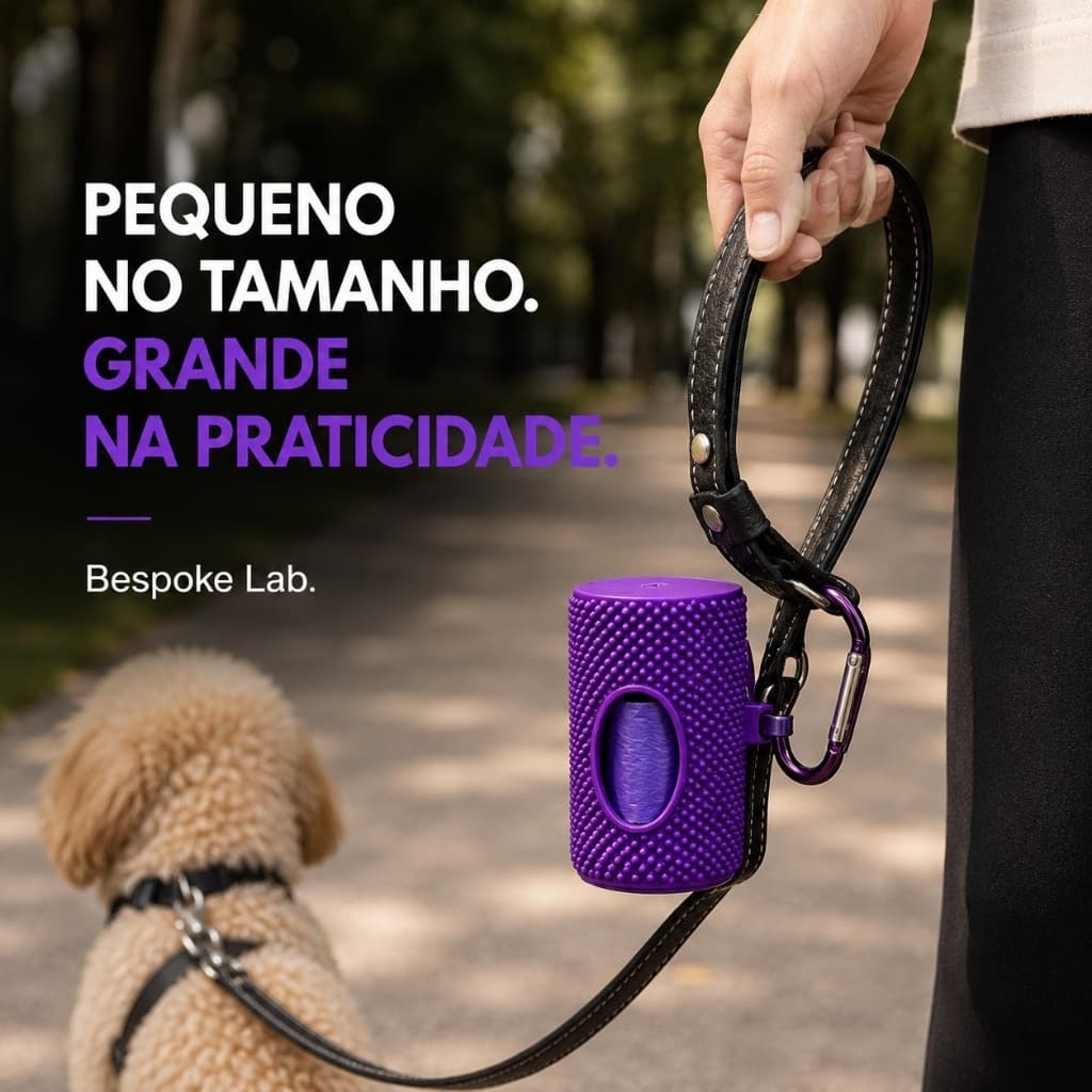 Porta Saco Higiênico para Cachorro com Suporte e Clip – Dispenser Portátil para Passeio Pet