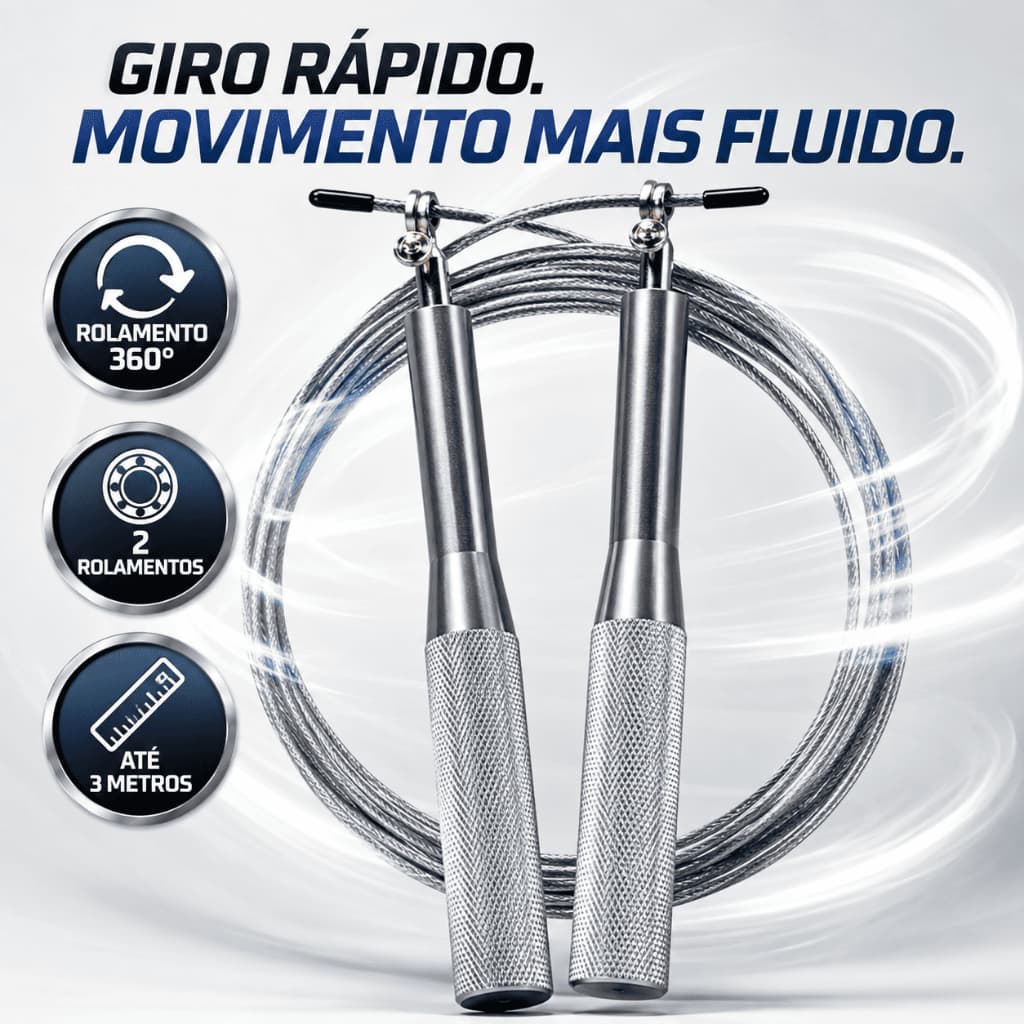 Corda Pular Speed Crossfit Profissional 3m Aço Rolamento 360°