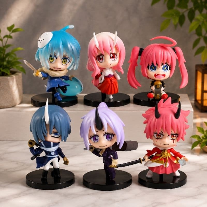 Figure Rimuru Slime Anime 8cm Colecionável PVC Personagens Kawaii