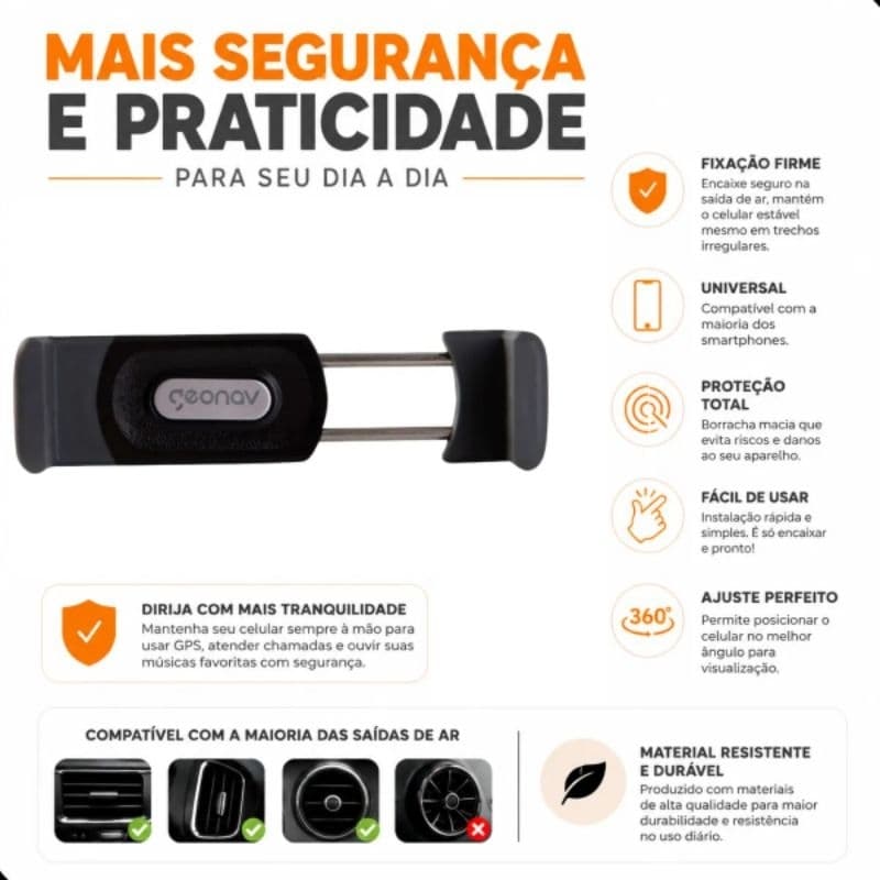 Suporte Veicular para Celular Geonav – Suporte de Carro para Smartphone