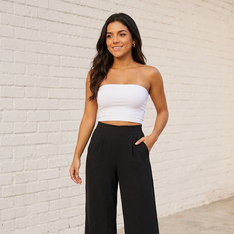 Top Cropped Forro Duplo Zero Transparência Tomara Que Caia TOP Tube Feminino Suplex