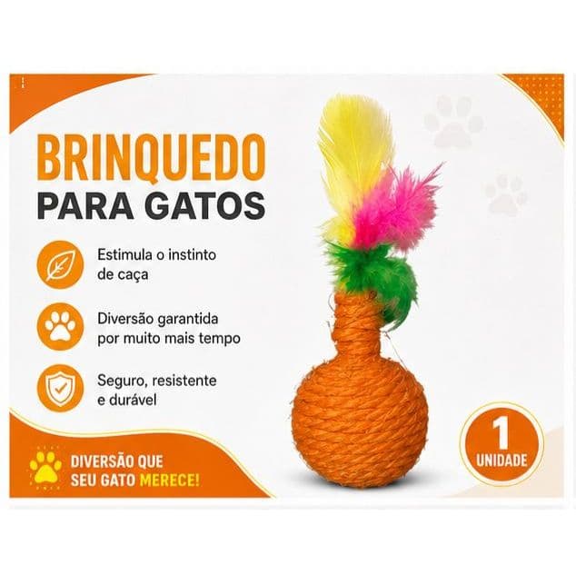Brinquedo Pet Peteca Com Catnip Para Gatos