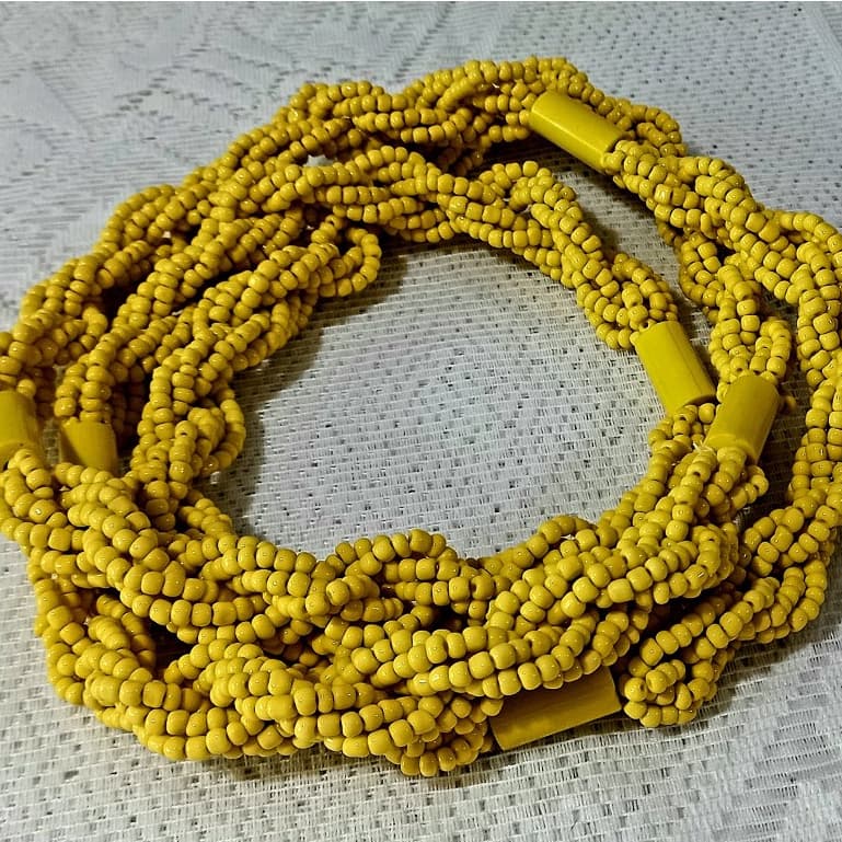 BRAJÁ GUIA 8 FIOS - AMARELO - UMBANDA CANDOMBLÉ ORIXÁ ENTIDADE