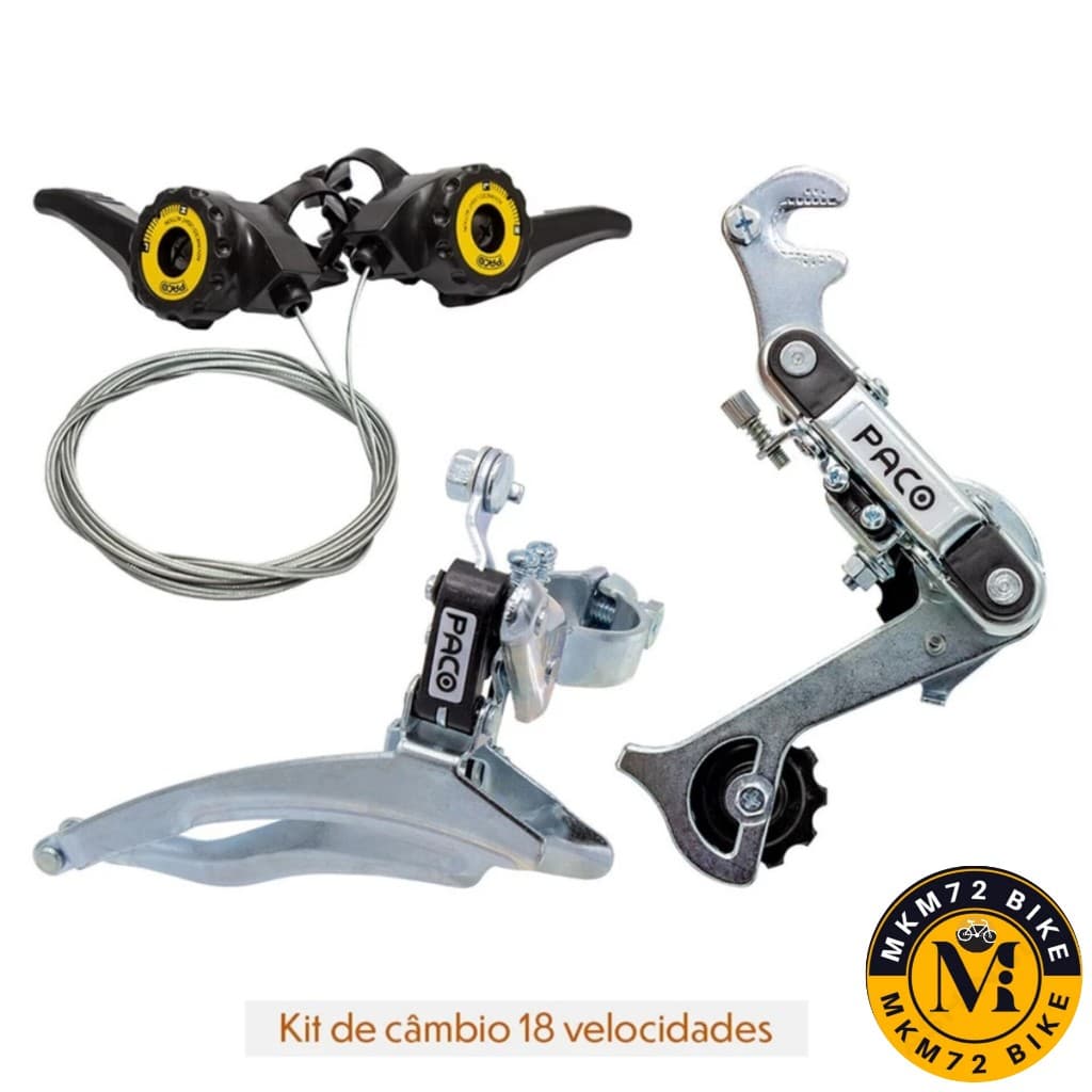 Kit 18/21 Marchas Câmbio Dianteiro Traseira Alavanca Trocador Bicicleta