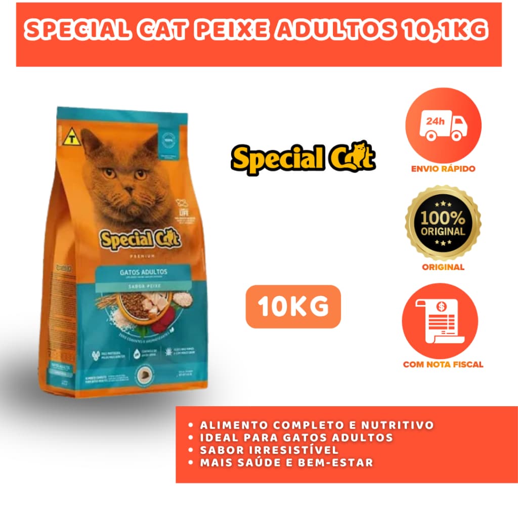 SPECIAL CAT PEIXES ADULTOS 10,1 KG ALIMENTO COMPLETO PARA GATOS ADULTOS