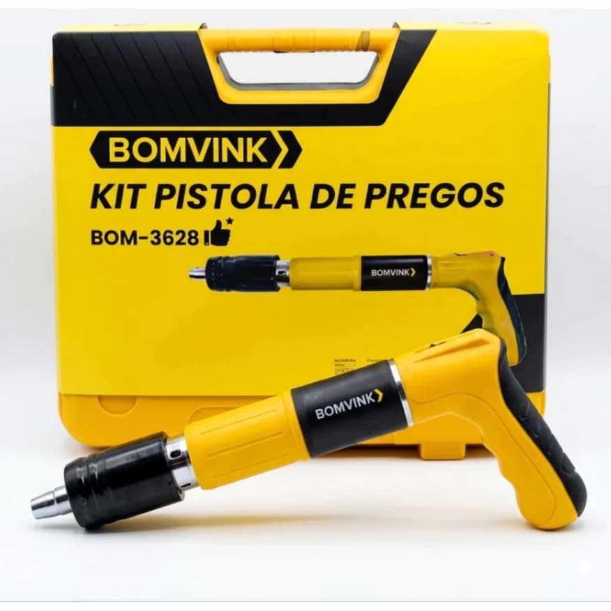 Kit Pistola De Pregos Bom-3628 Fixação Profissional