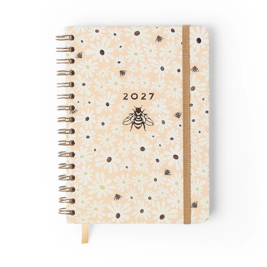 AGENDA PLANNER WIRE-O 2027 MELISSA CICERO SEMANAL A5 MINI BLOOMY MANTEIGA