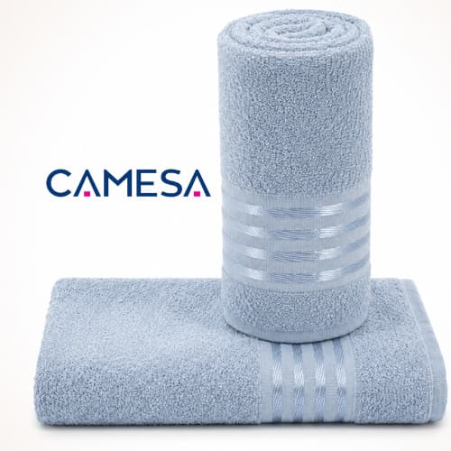 Kit 2 Toalhas de Banho Camesa Decor 62x120cm Algodão Macia Absorvente Secagem Rápida Adulto