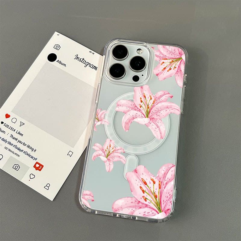 Capa transparente MagSafe para celular, compatível com iPhone 17Pro 17 16 15 14 13 12 11 e série Galaxy
