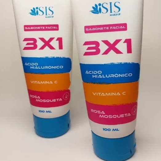 Kit 2 SABONETES FACIAlS ÍSIS: 3 EM 1- LIMPEZA PROFUNDA E HIDRATAÇÃO