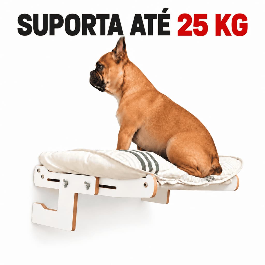 Cama de Janela para Cachorro Pequeno Suspensa Até 25kg Shih-tzu Pug Bulldog Francês Yorkshire e Pinscher