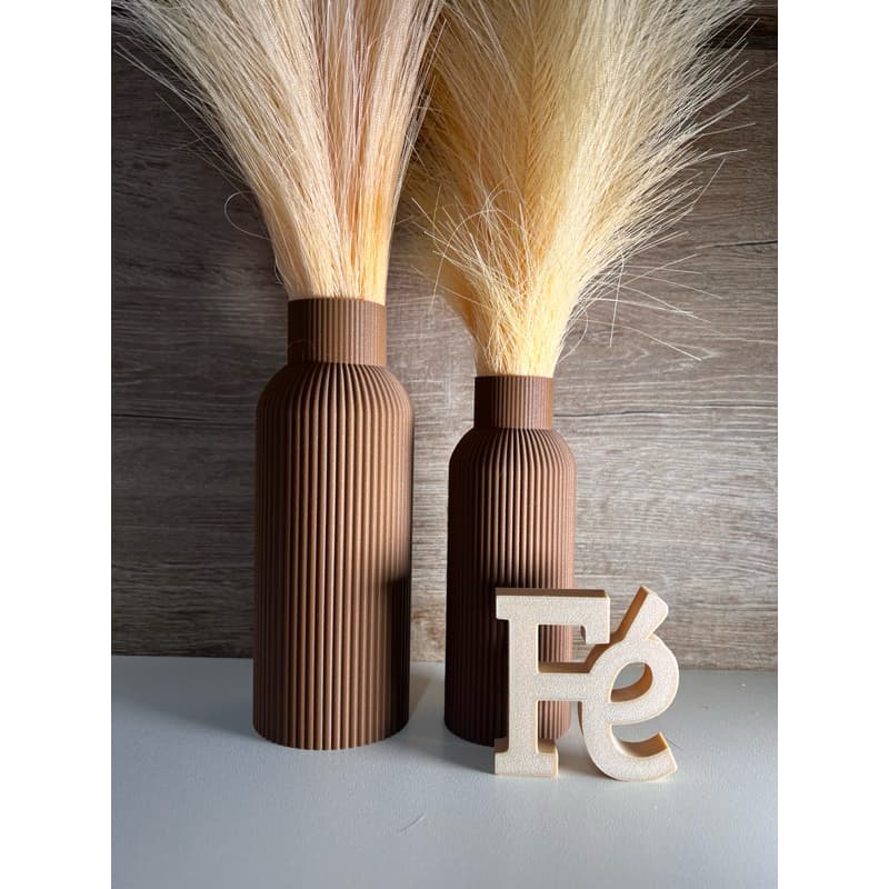 Kit 2 Vasos Decorativos + Placa Letreiro Gratidão Fé Família | PLA Premium Impressão 3D