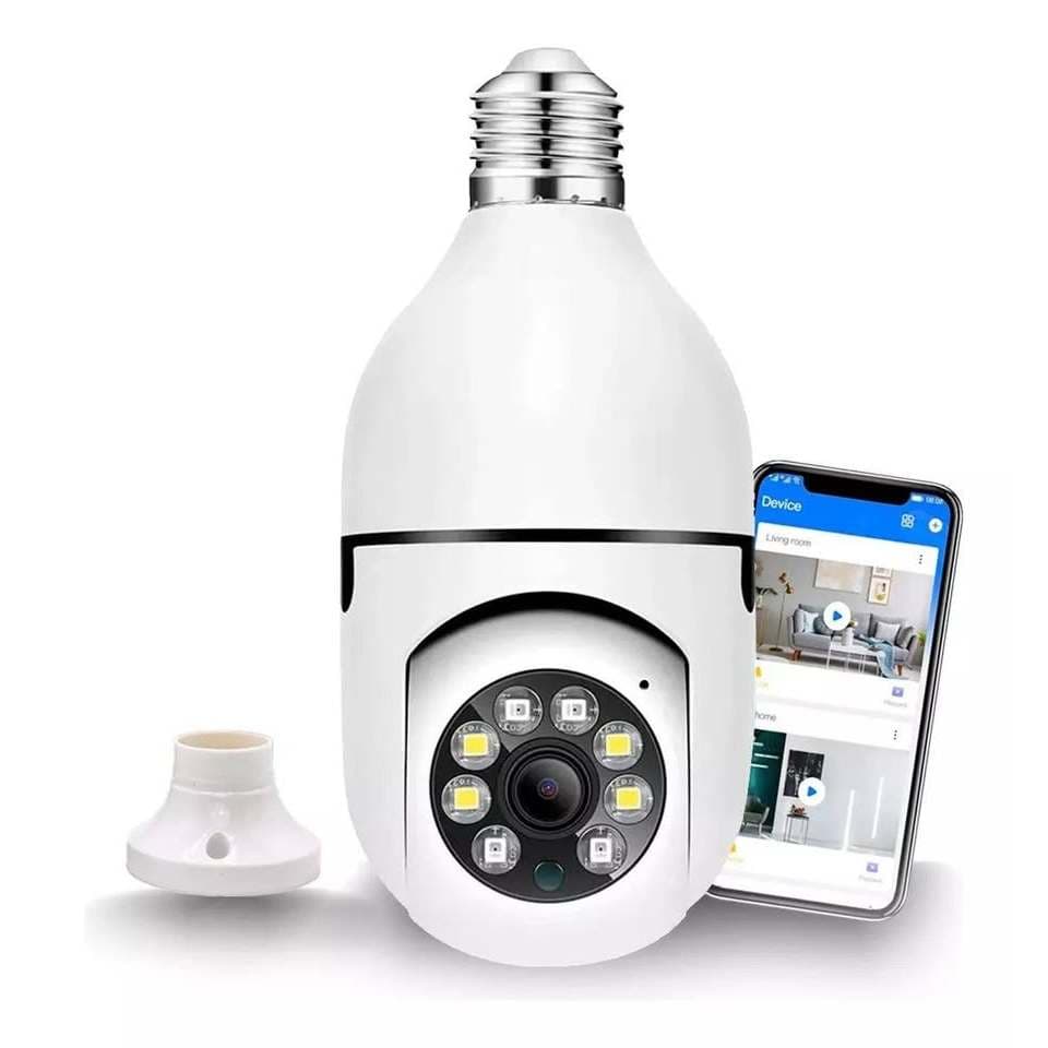 Câmera de Segurança Wi-Fi Lâmpada 360° Visão Noturna