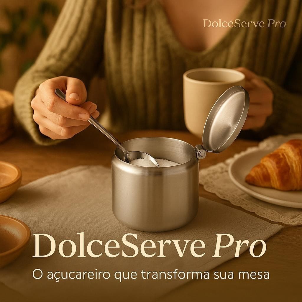 Açucareiro Aço Inox 220ml Colher Integrada Design Moderno