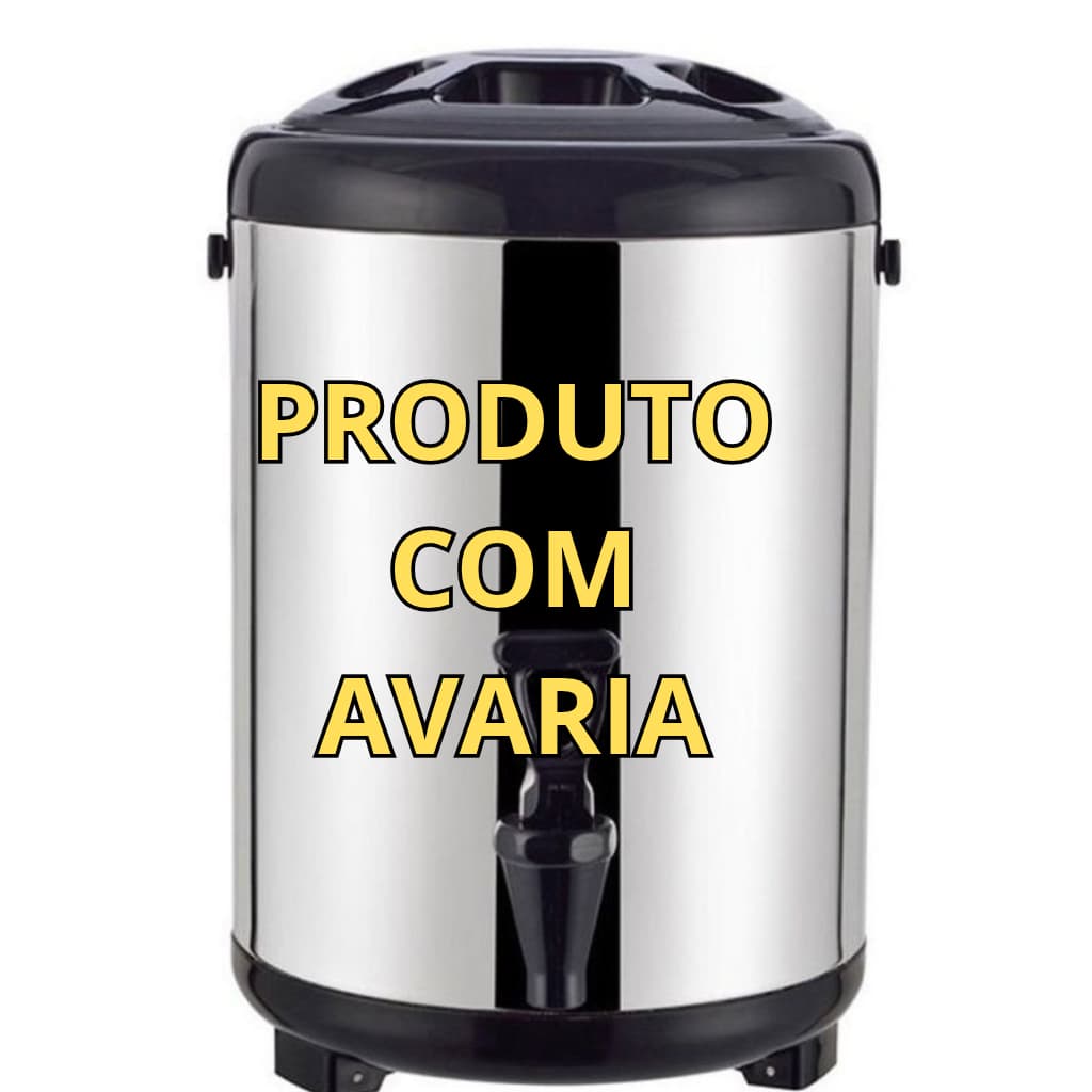 BOTIJAO GARRAFA TERMICA 12L GIGANTE CANTIL GRANDE QUENTE E FRIO COM TORNEIRA PES E ALCA RETRATIL AVARIA