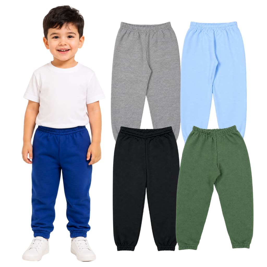 Kit 3 Calça Moletom Infantil Menino Sortidas Lisas Meia Estação Masculino Escolar