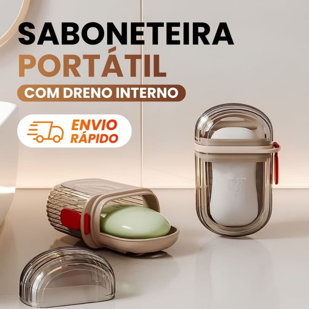 Saboneteira Transparente Portátil Para Viagem Com Tampa Protetora