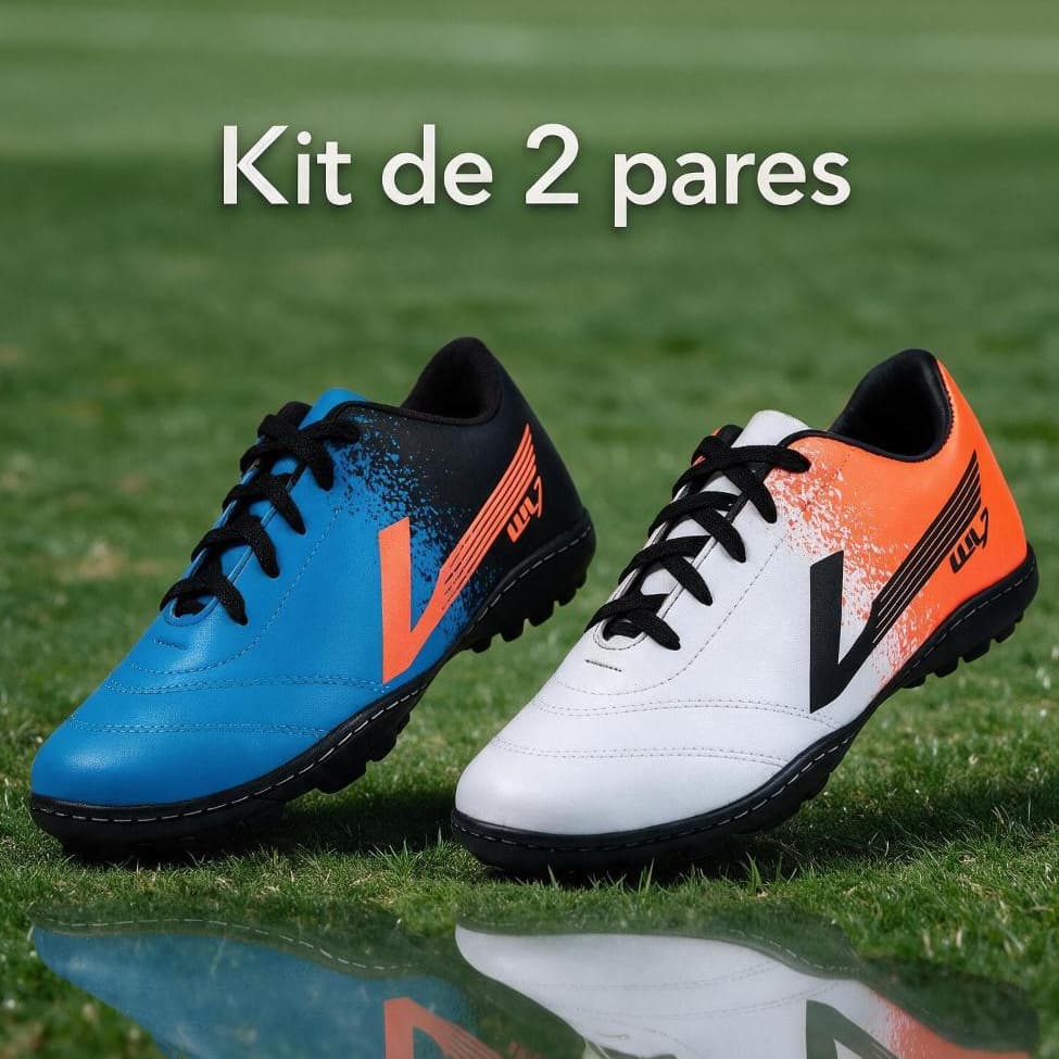 Kit De 2 Pares Chuteira Unissex Feminina Masculina Para Campo Desconto Especial