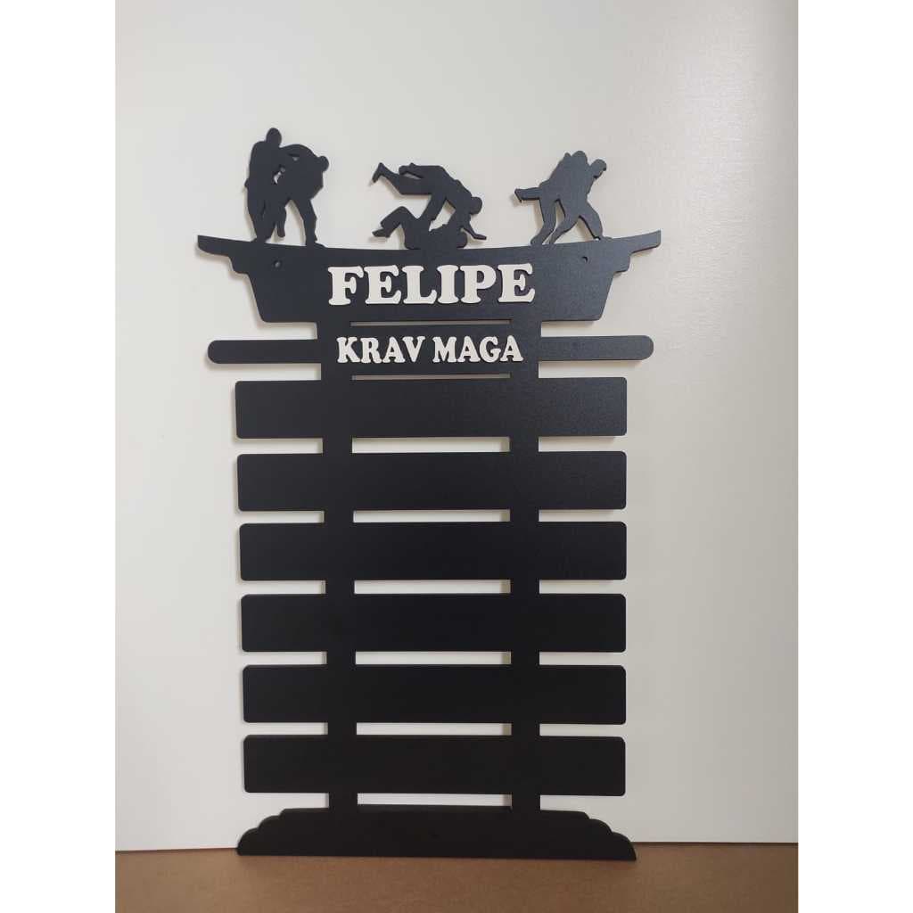 Porta Faixas Linhas Personalizado - Jiu Jitsu Judô Karate Luta suporte