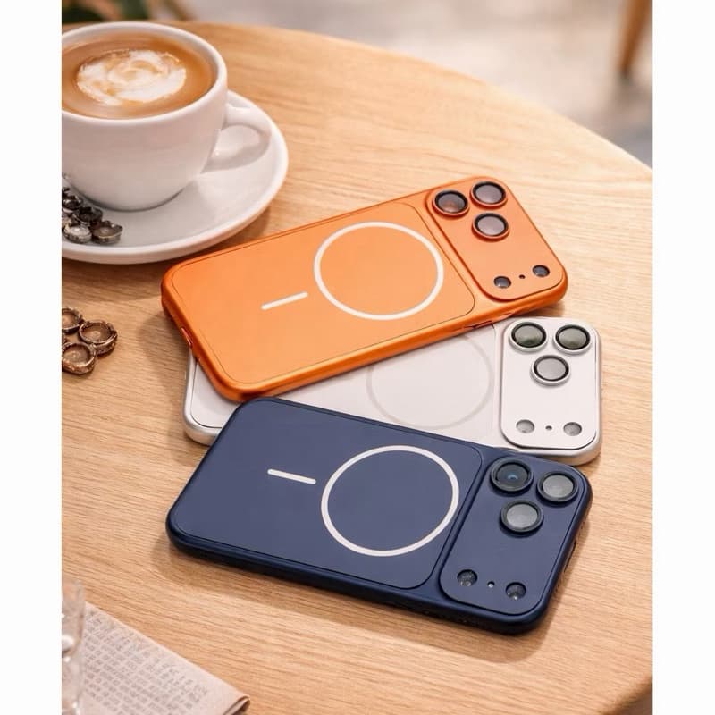 Capa Laranja Para iphone 13 iphone 14 iphone 15 Pro Iphone 16 pro Max Com MagSafe À Prova De Choque Igual Iphone 17